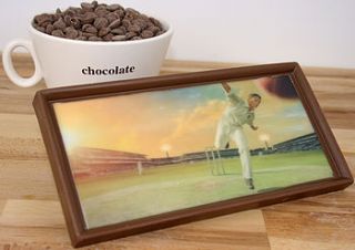 cricket fan belgian milk chocolate gift by unique chocolate