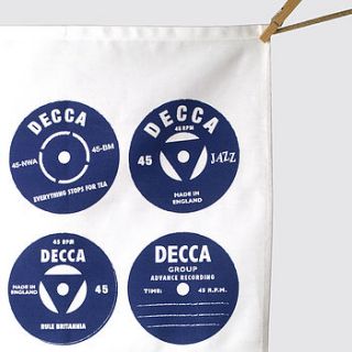 vinyl records tea towel by michelle mason