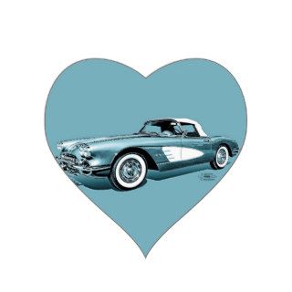 59 Corvette Heart Stickers