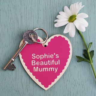 personalised mummy heart keyring by sparks living