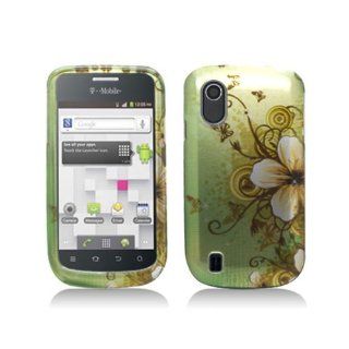 Green Flower Hard Cover Case for ZTE Concord V768 T Mobile GoSmart Cell Phones & Accessories