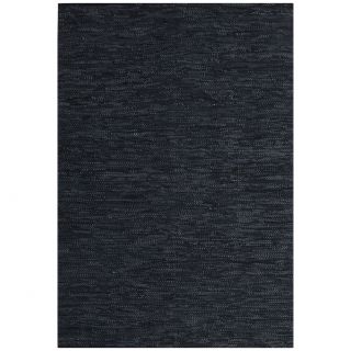 Hand woven Black Leather Rug (6 X 9)