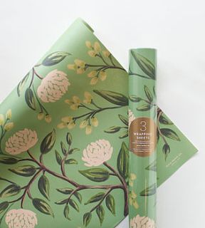 pink peony gift wrap set of three by little baby company