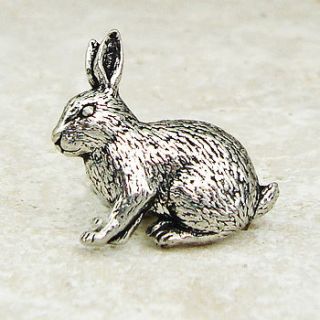 wild rabbit tie pin antiqued pewter by wild life designs