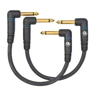 Planet Waves Custom Series Patch Cable, 2 pack, Right Angle, 6 Inches Musical Instruments
