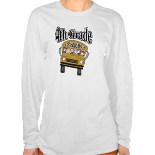 School Bus with Kids 4th Grade T shirts and Gifts
