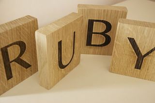 personalised solid oak letter by bespoak