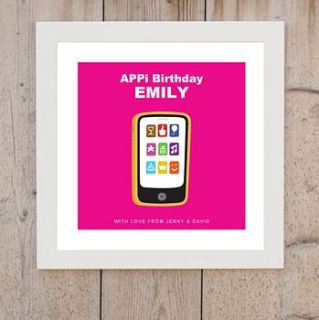 'appi birthday' girl's print by loveday designs