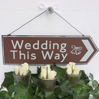 vintage style metal wedding sign by birdyhome