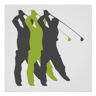 golfer silhouettes golf design posters