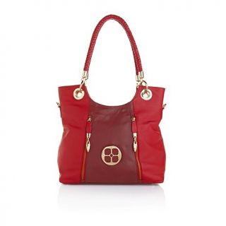 IMAN Platinum “City Chic” Luxury Leather Colorblock Bag