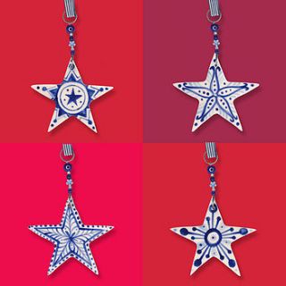 blue star christmas decoration by roelofs & rubens