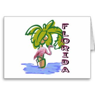 Florida Flamingo Greeting Card