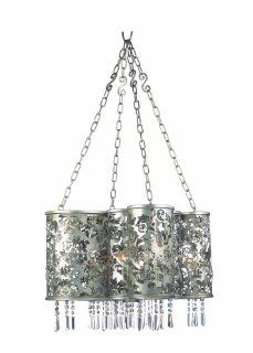Kalco 2539SV C2 Ophelia 8 Light Chandelier, Aged Silver Finish with Firenze Crystal Accent Drops    
