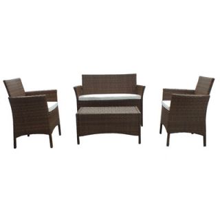 Panama Jack Outdoor St Barths 4 Piece Lounge Seating Group with