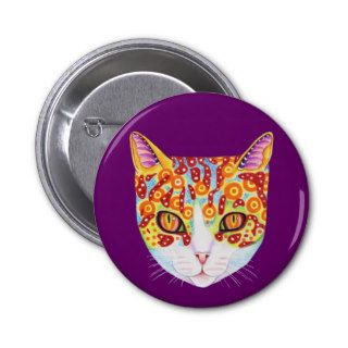 Cute Colorful Cat  Button Pin