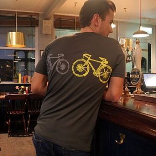 blinking bike bamboo t shirt hand printed by emma nissim