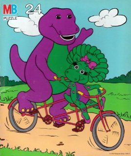 Barney and Baby Bop on a Bicycle 24 Piece Puzzle Toys & Games