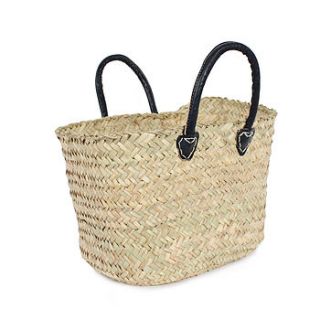 handwoven provence large basket, navy by bohemia