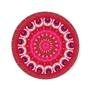Antique Nomadic tribal  floral textile detail Round Stickers