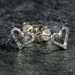 open heart stud earrings by angie young designs