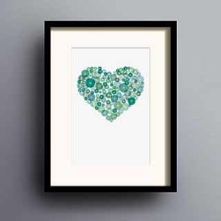 button heart print by dig the earth
