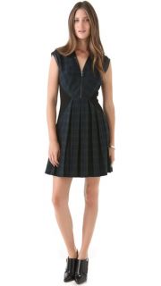 Cut25 by Yigal Azrouel Pleated Plaid Dress