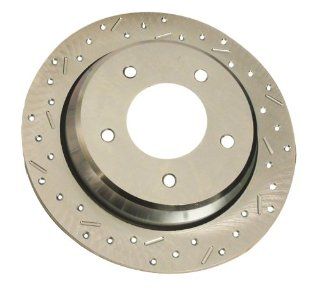 SSBC 23462AA3L Drilled Slotted Plated Front Driver Side Rotor for 2004 06 Ram 1500 except SRT 10 Model Automotive