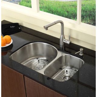 Kraus Stainless Steel 16 Gauge Undermount 30 Double Bowl Kitchen Sink