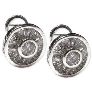 Mens Sterling Silver CZ Bling Hip Hop Iced Out Earrings   Round Stud Earrings Jewelry