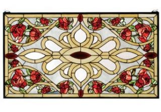 Meyda Lighting 67139 36"W X 20"H Bed Of Roses Stained Glass Window