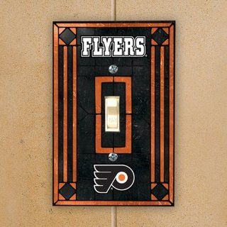 NHL Philadelphia Flyers Black Art Glass Switch Plate Cover  Sports Fan Notepad Holders  Sports & Outdoors