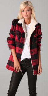 Torn by Ronny Kobo Taylor Lumberjack Jacket with Sherpa Collar