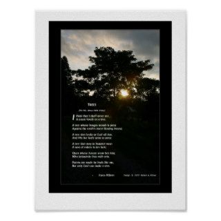 Joyce Kilmer poem "Trees" poster  with trees photo