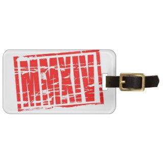 2014 (MMXIV ) Red rubber stamp roman numerals Bag Tags
