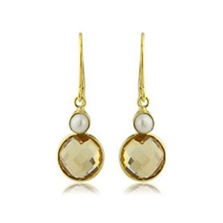 fiesta citrine and pearl earrings by argent of london