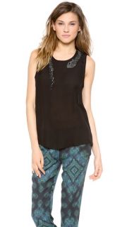 Haute Hippie Muscle Tank with Beaded Snake