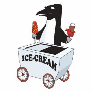 penguin selling ice cream photo cut out