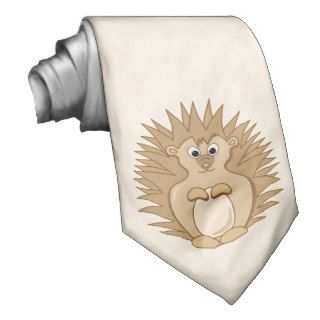 Cute Hedgehog Cartoon Animal Neck Tie
