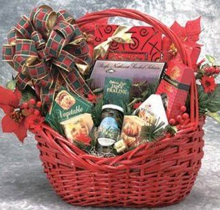 Christmas Holiday Grand Gourmet Food Gift Basket with Wild Smoked Salmon   Medium  Gourmet Seafood Gifts  Grocery & Gourmet Food