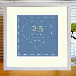 personalised anniversary heart print by designed