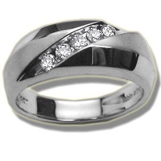 .30 ct Channel Set Closed Back White Mens Ring Jewelry