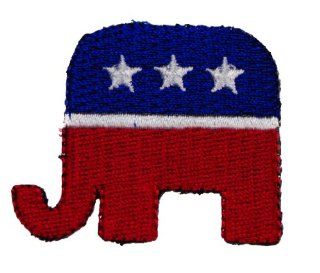 Republican Party GOP Elephant Small Iron or Sew on Embroidered Patch D35