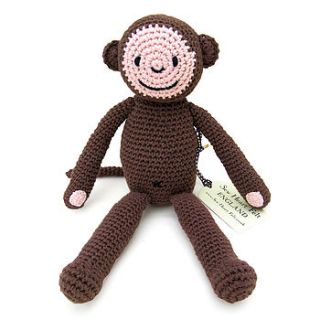 milo monkey hand crocheted toy by sew heart felt