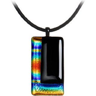 Handcrafted Rainbow Dichroic L Pride Necklace Jewelry
