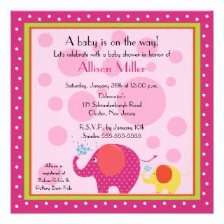 Bright & Fun Elephant Baby Shower Personalized Announcement