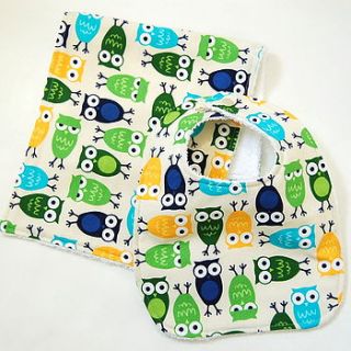 bib & burp cloth set by frogs+sprogs