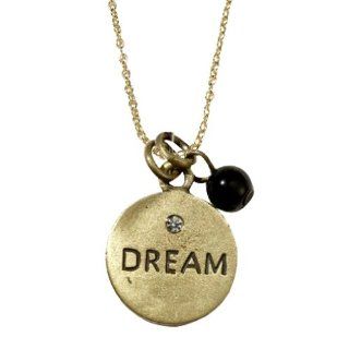 Sugar & Vine Gold Necklace With Gold "Dream" Pendant Necklaces Jewelry