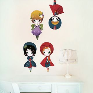 dress up dolls fabric wall stickers puzzle by chocovenyl