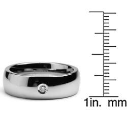 Tungsten Carbide Men's Diamond Accent Dome Ring (7 mm) Men's Wedding Bands
